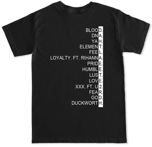 2018 For Man Tee Shirts DAMN TRACKLIST