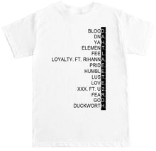 2018 For Man Tee Shirts DAMN TRACKLIST